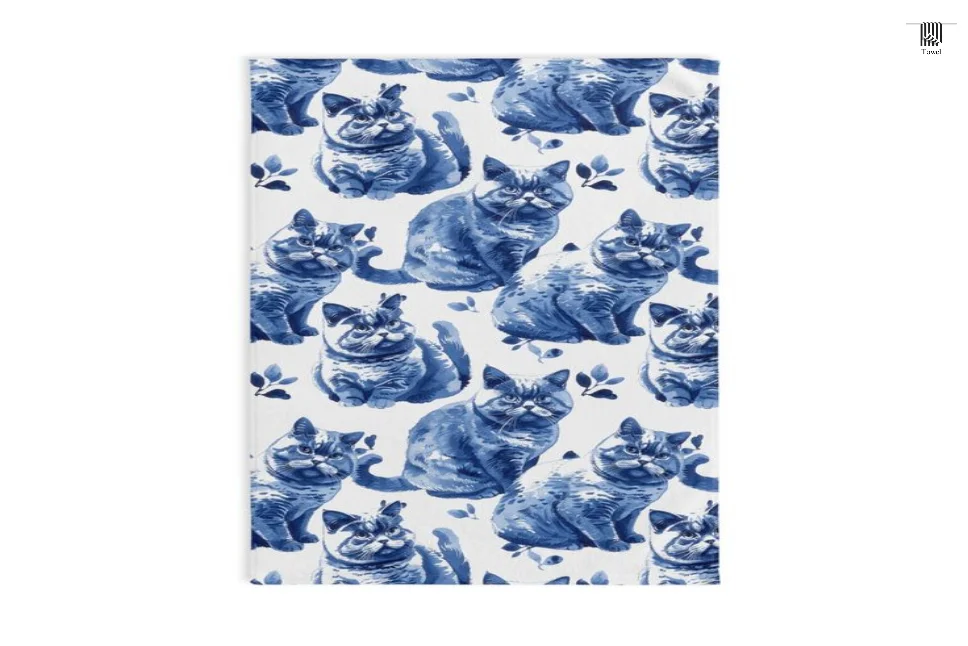 Cat pattern towels