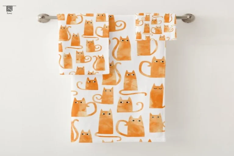 Cat pattern towels